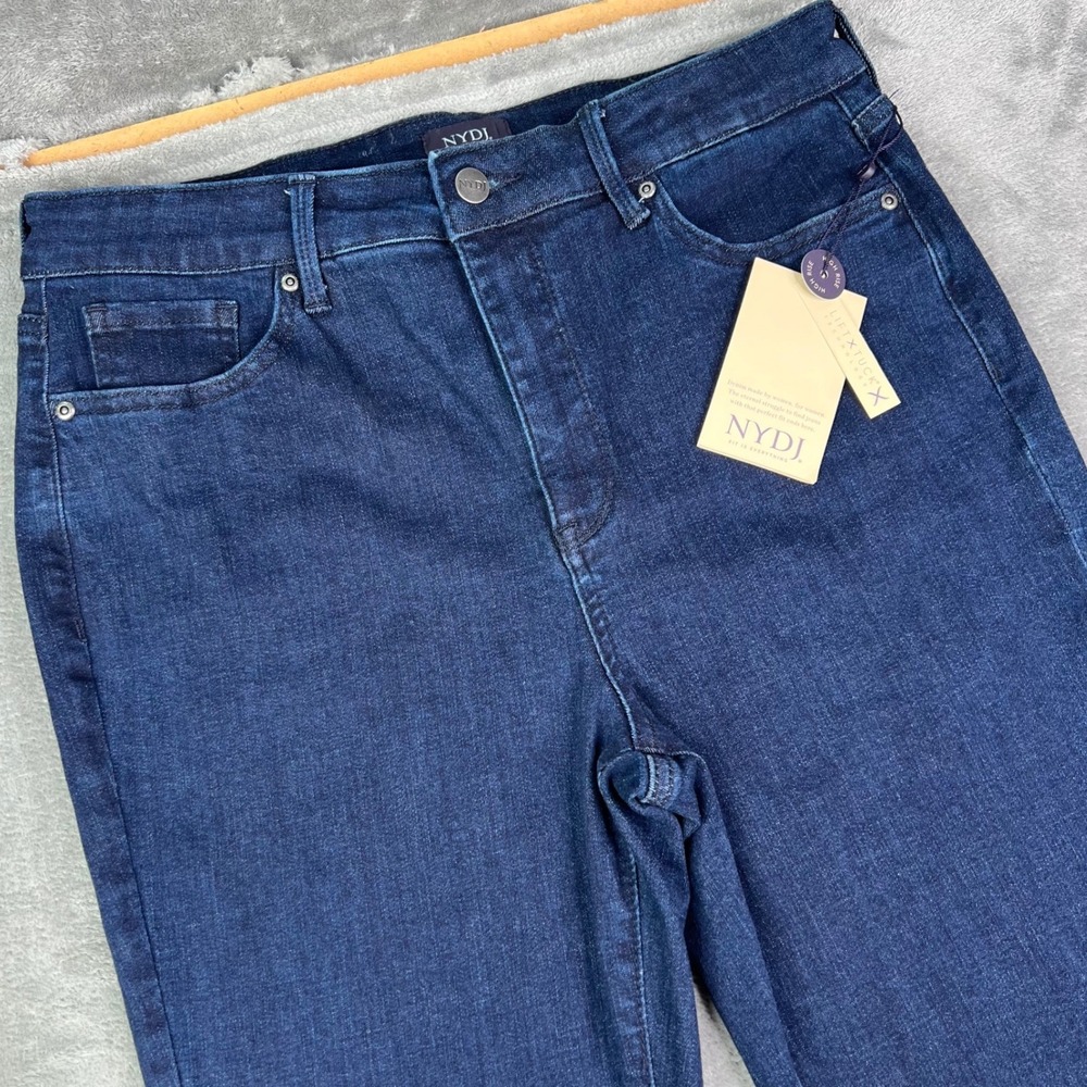 NYDJ Billie Mini Boot Jeans Womens 10 Blue Solid Stretch High Rise Highway